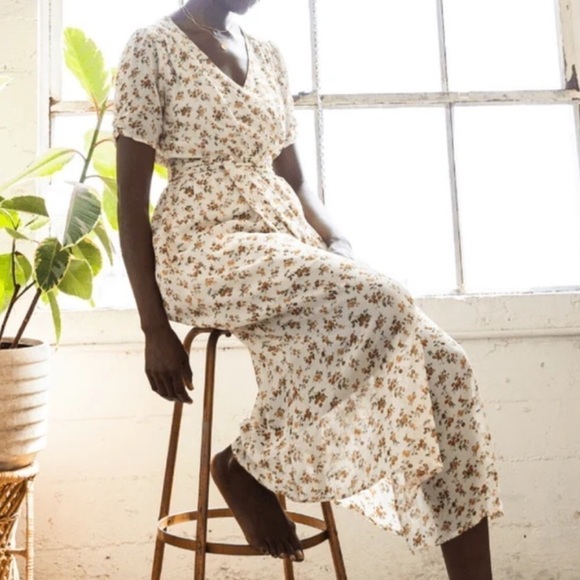 Gracemade Damaris faux wrap long sleeve Dress Floral women’s size medium new nwt - Picture 11 of 11